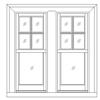 Paired Hung Window
4-over-1 twin pair
Unit Dimension 44" x 48"
1-3/16" TDL